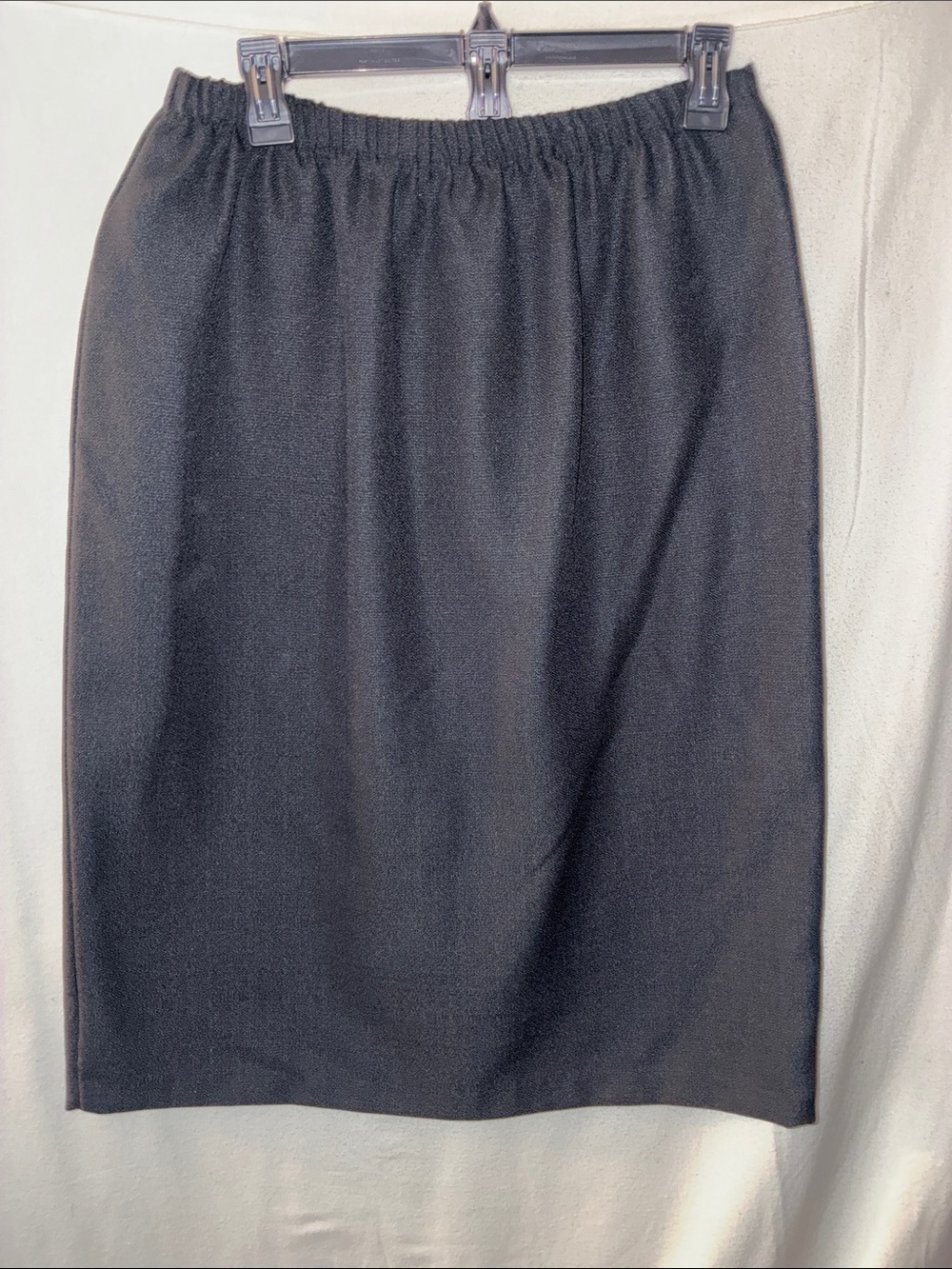 Vintage Classic Black Elastic-Waist Pencil Skirt - Women